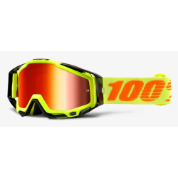 Gogle 100% RACECRAFT ATTACK YELLOW (Szyba Czerwona Lustrzana Anti-Fog + Szyba Przezroczysta Anti-Fog + 10 Zrywek) (NEW).