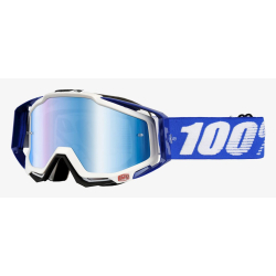 Gogle 100% RACECRAFT COBALT BLUE (Szyba Niebieska Lustrzana Anti-Fog + Szyba Przezroczysta Anti-Fog + 10 Zrywek) (NEW)